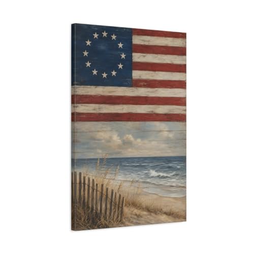 Toile drapeau vintage pour habiller un grand mur vide de salon