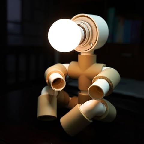 2ME Industrial Table Lamp - DC 5V USB Decorative Desk Lamp, Smart Touch Control LED Light for Office, Bedroom, Living Room, Various Posts Adjustable, LED Bulb Included Cover