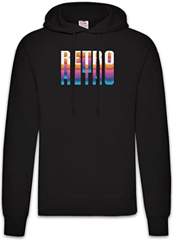 Sweat à capuche noir Urban Backwoods Retro Typo XL fini les looks banals