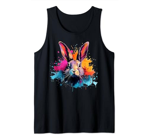 Colorido Splash Art Lindo Flandes Gigante Conejo Amante Camiseta ...