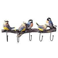 OAKERLAND Eiken wandkapstok, hout, kledinghaken, 5 haken, garderobehaken, wand voor jassen, mantels, sjaals, handtassen, kapstok haaklijst, hout, voor woonkamer, slaapkamer, badkamer