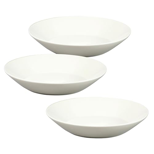 山加商店 美濃焼 「 ナチュラルダイニング 」 カレー皿 パスタ皿 深皿 3個 ファミリー 食器セット 径約22×深さ4cm 電子レンジ可 食洗機対応 日本製 HD無地 ホワイト YMK121-355S(3)