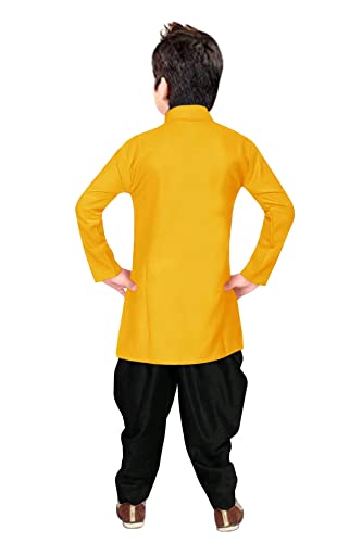 Image of Boys' Cotton Printed Krishna Style Kurta and Dhoti Pant Set