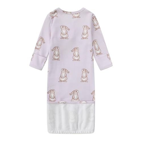 Image of O2 BABY 100% Organic Cotton Kimono Gown with Mittens & Fold-Over Pouch