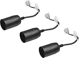 Meister Renovierfassung E27 - schwarz - 3 Stück - Für Leuchtmittel bis max. 60 Watt - Inklusive Zugentlastung & Lüsterklemmen / Deckenlampe für Bauarbeiten / Baufassung / Umzugsfassung / 7443770