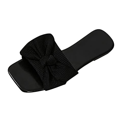 ToySdeal Comfortable Walking Sandals Plantar Fasciitis Walking Sandals Women Summer Slip-On Bow Flat Beach Sandals Weave Shoes Gold Sandals Women Heels Womens Sandals Size 9 Uk Wide Fit Cover