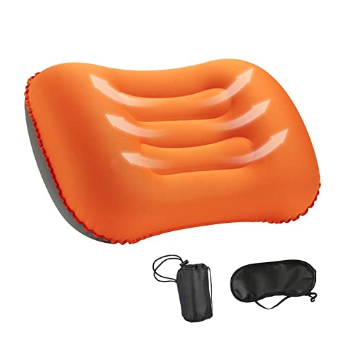 Coussin de camping gonflable ultra léger, coussin de voyage confortable et confortable avec support du cou et de la tête, coussin ergonomique à la main et coussin imperméable