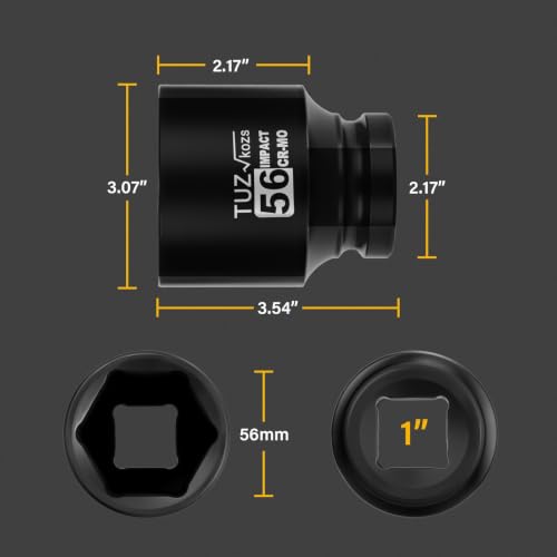 Image of 1 Inch Drive 56mm Standard Metric 6 Point CR-MO Impact Socket