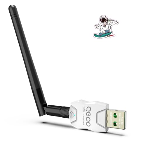 Class 1 Long Range Bluetooth Adapter for PC, QGOO USB Bluetooth Adapter for PC 5.3+EDR, Bluetooth Dongle Bluetooth Receiver Support Windows10/8.1/8/7?white-087?
