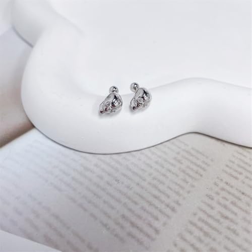 20g Skull CZ S925 Sterling Silver Gold Plated Halloween Small Stud Earrings for Women Men Cartilage Tragus Screw Back Punk Gothic Little Tiny Piercing Studs Post Jewelry for Party Birthday4