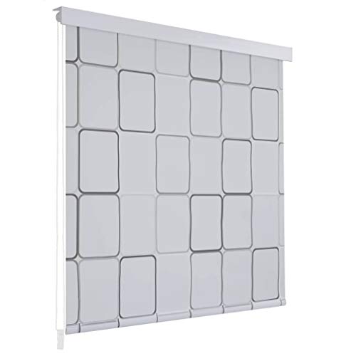 tidyard Cortina de ducha resistente al agua, cortina de ducha de secado rápido, cortina de bañera EVA, con piezas de aluminio, cortina de baño para dormitorio, 120 x 240 cm, patrón cuadrado