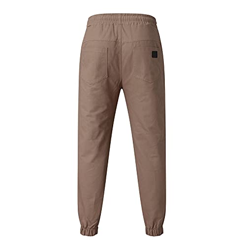 Calça cargo masculina de sarja para caminhadas ao ar livre calças de ginástica calças de corrida cal