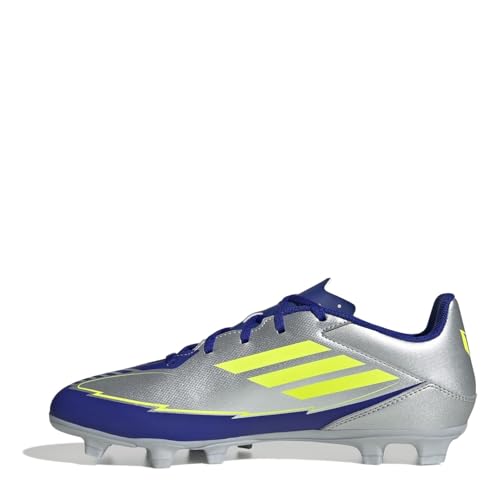 Adidas Unisex F50 Club Football Boots FG/MG, Silver met./solar Yellow/Lucid Blue, 46 EU – Ansicht 2