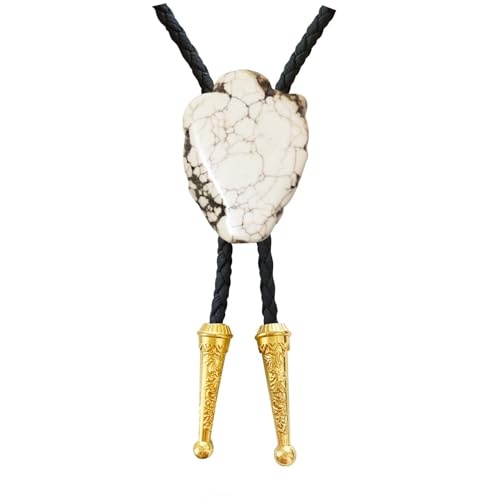 Image of Daisy Del Sol Gemstone Bolo Tie Braided Vegan Faux Leather Natural Stone Gold Handmade Necklace Adjustable Boho Western Jewelry