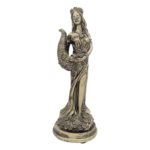 女神フォルトゥナの置物 目隠し フォルトゥナ像 幸運の女神 ギリシャ神話 繁栄 幸運の象徴 樹脂 彫像 置物 経済的な成功と幸運の強力な象徴であり コレクターアイテム 装飾品 インテリア飾り 家の像