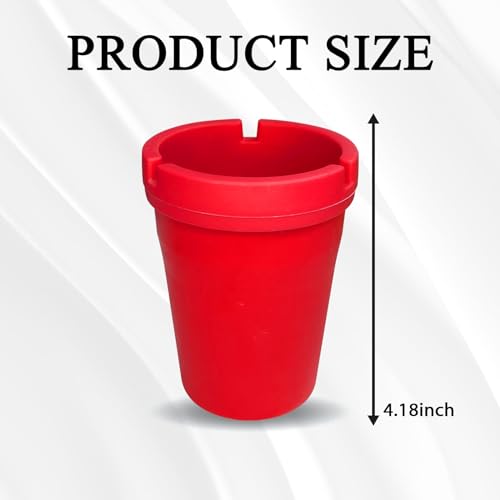 Image of BEYPOVK Car Ashtray with Lid, Smokeless Ashtrays for Car Cup Holder Smell Proof, Automotive Interior Accessories Portable Cigarette Ash Tray for Indoor Home Office Outdoor Car Truck SUV (Red)