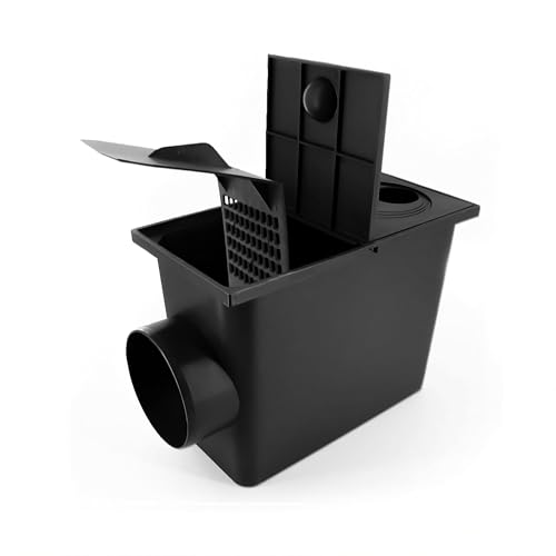 4INSTALATOR Regensinkkasten mit Sieb Regenrohrablauf waagerecht von 50mm bis 110mm Regenwasserablauf DN110 seitlich Dachrinnenablauf Regenwasserfilter Universell für Verschiedene Rohrgrößen