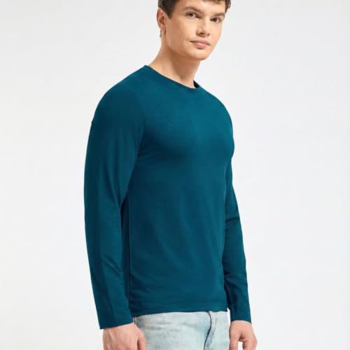 Image of Wellbi Full Sleeve T-Shirts for Men | Black | Breathable Eco-Friendly Bamboo Blend for All-Day Comfort | Ideal for Travel, Gym, or Casual Wear | Machine Washable
