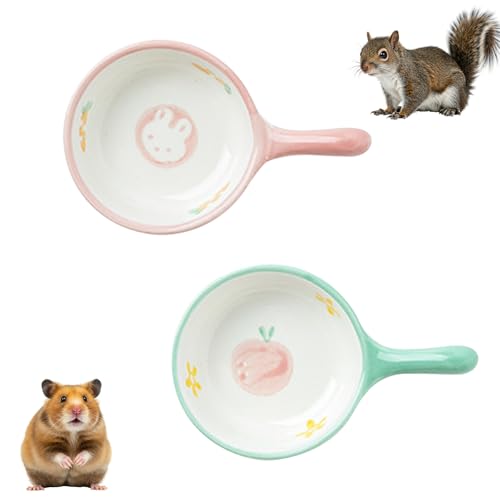 餌入れ ハムスター えさ皿 陶器 2個入り かわいい ミニ しっかり 洗いやすい 小鳥/インコ/ハムスター/ハリネズミ/うさぎ 小動物用食器 ペット食器 水飲み