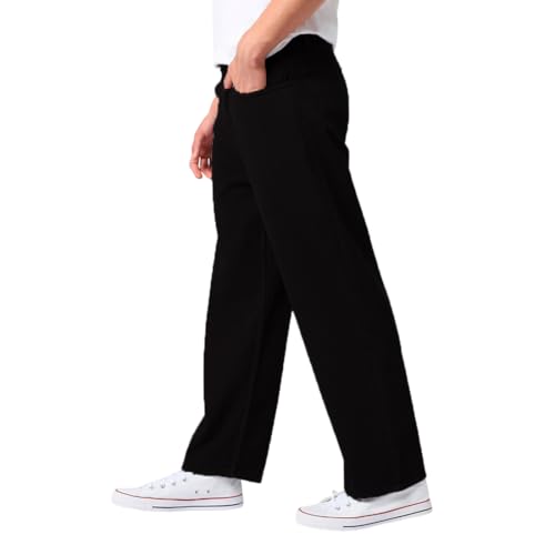 Image of Men's Denim Cotton Blended Oversized Loose Baggy Fit Jeans Pants for Men