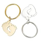 Uonlytech 2pièces Porte-clés Empreintes De Acier Inoxydable Pendentifs Clés Décoratifs...