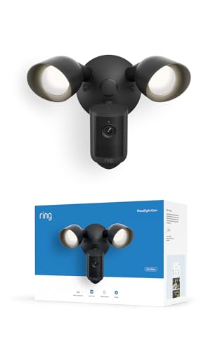 Image of Ring Floodlight Cam, Wired (newest model), Home or business security, Wide-Angle Retinal 2K Video, 6x Enhanced Zoom, Ultra-Bright Floodlights, Black