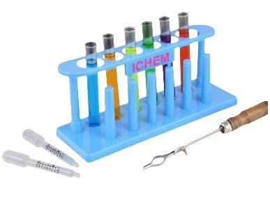 Test Tube Stand Plastic, Borosilicate Glass Test tubes 15ml (6 pcs) Rim and Wooden Handle Chromium Plated Test Tube Holder and Dropper 2pcs Combo of 10 Products-image-4