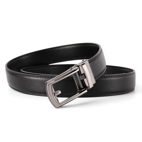 Men's Belt With Alloy Automatic Buckle - Fake Pin Buckle Ratchet Design For Durable & Easy Wear2