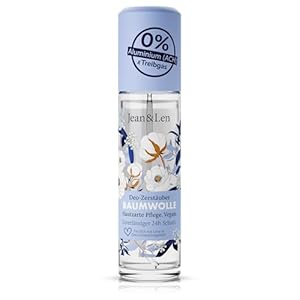 Jean & Len Deo-Zerstäuber Baumwolle, 24 Stunden zuverlässiger Schutz vor Körpergeruch und Achselnässe, hautzarte Pflege, Deo ohne Aluminiumsalze, vegan, 75 ml