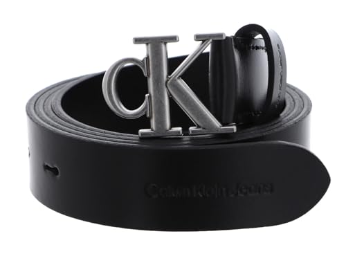 Ceinture en cuir noir Calvin Klein ajustement parfait et boucle ronde