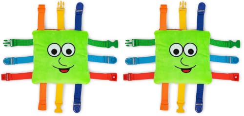 Image of Buckle Toys - Buster Square - Learning Activity Toy - Develop Fine Motor Skills and Problem Solving - Easy Travel Toy - Educational Classroom Must Have (Pack of 2)