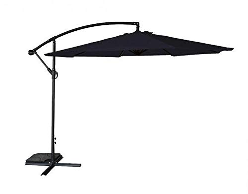 Horizon 3m Cantilever Banana Garden Parasol - Grey/Green/Black/Natural (Black)