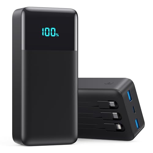 Portable Charger 50800mAh Power Bank 3 Built in Cables,25W