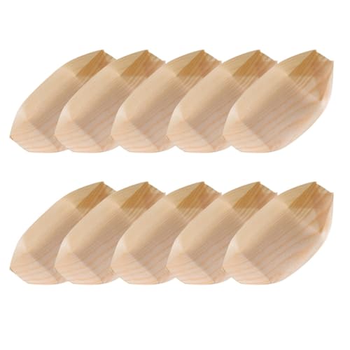 Platos Desechables de Madera en Forma de Barco 7 Pulgadas x50 miniatura 1