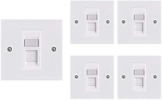 VCE RJ45 Socket Cat6 Ethernet Wall Socket Single Port Flat Face Wall Plate For CAT6/CAT5E/CAT5 Network Cable With Modular 5 Sets