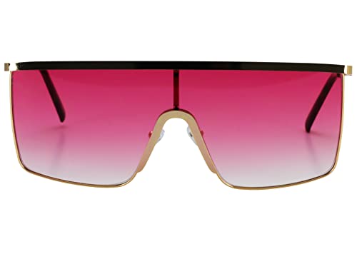 Oversized Flat Top Square VINTAGE RETRO SHIELD VISOR Style Aviator SUNGLASSES2