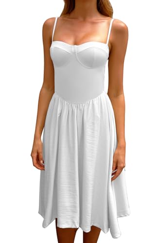 Image of CHYRII Women Fashion Summer 2025 Sweetheart Neck Spaghetti Straps Corset A-Line Long Sundress Midi Dress