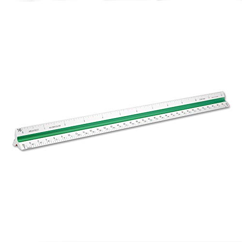 Image of Alumicolor Aluminum Architect Color-Coded Solid Drafting Scale, 12IN, Silver