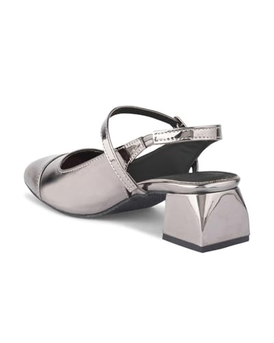 Image of JM LOOKS Women's Square Toe Block Heel Mules with Adjustable Strap & Comfortable Sole - Stylish Buckle Design