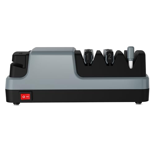 電動包丁研ぎ器- キッチン電動包丁シャープナー - 4 in 1 多機能 電動包丁研ぎ器