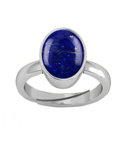Pierre précieuse naturelle lapis-lazuli taillée en bague raffinée de 9 carats