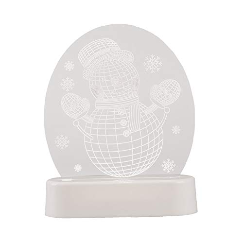 Preisvergleich Produktbild Amelia Isaiah 3D-Illusions-Nachtlicht, LED-Licht, Nachttischlampe, Schreibtischlampe, Weihnachtsdekoration für Schlafzimmer (Schneemann)