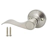 Gobrico 1 Pack Satin Nickel Left-Handed Dummy Door Lever Handle, One Side Drop-Shaped Inactive Door Knob