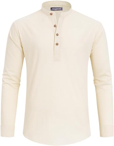 Image of Vida Loca Light Yellow Color Men Solid Cotton Blend Straight Kurta Shirt