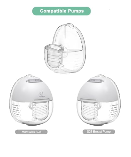 Image of Wearable Breast Pump Parts Compatible with MomWills S28 Wearable Breast Pump Replacement Accessories, One Full Set Milk Collector Cup Include Duckbill Valve, Silicone Diaphragm, 24mm Flange