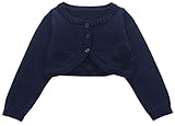 Baby Girl Knit Sweater Shrug Top Open Front Long Sleeve Bolero Jacket Princess Cardigan Blouse Cropped Knitwear Bolero Shrug Cover-Up