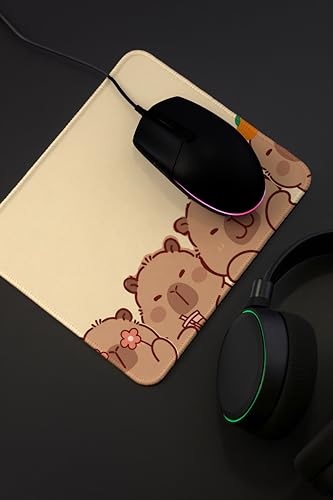 Image of Mouse Pad for Laptop & Desktop | 9x7 Inch Anti-Fray Stitched Edges | Non-Slip Rubber Base | Desk Setup Accessory for Students, Gamers & Professionals (Kawaii Beavers)