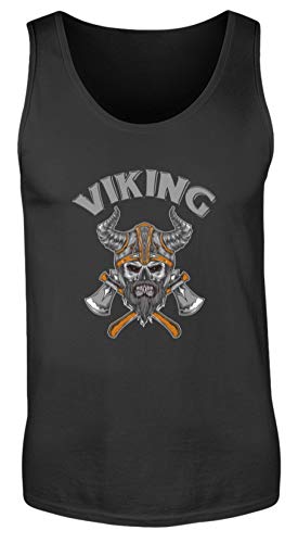 Débardeur Viking pour homme noir S | Maillot sans manches nordique coton décontracté