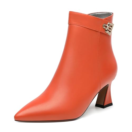 Women's ankle boots, mid heeled pointed fashion sexy boots, 2.5-inch slim high heels