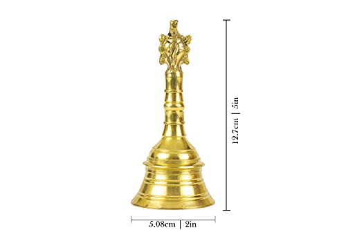 Image of Spillbox Traditional Brass Bell /Ghanti for Pooja /Worship for Temple Home - 5 inch inch ShankChakra